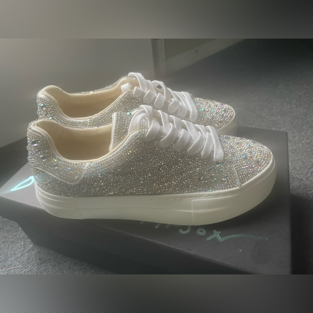 Betsy Johnson Rhinestone Sneakers, Size 6